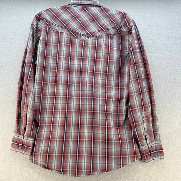 Wrangler 20X Plaid Button Up Long Sleeve Shirt Men's Size Large - Picture 9 of 10